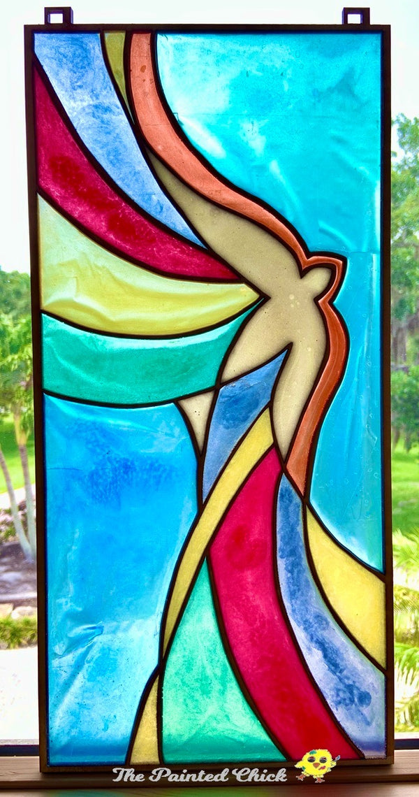 Faux Stained Glass Dove