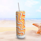 20 oz Blue Tooth Speaker Skinny Tumbler with White Speaker