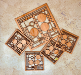 Frank Lloyd Wright styled trivet and coaster set