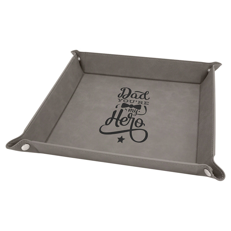 9" x 9" Leatherette Snap Up Tray