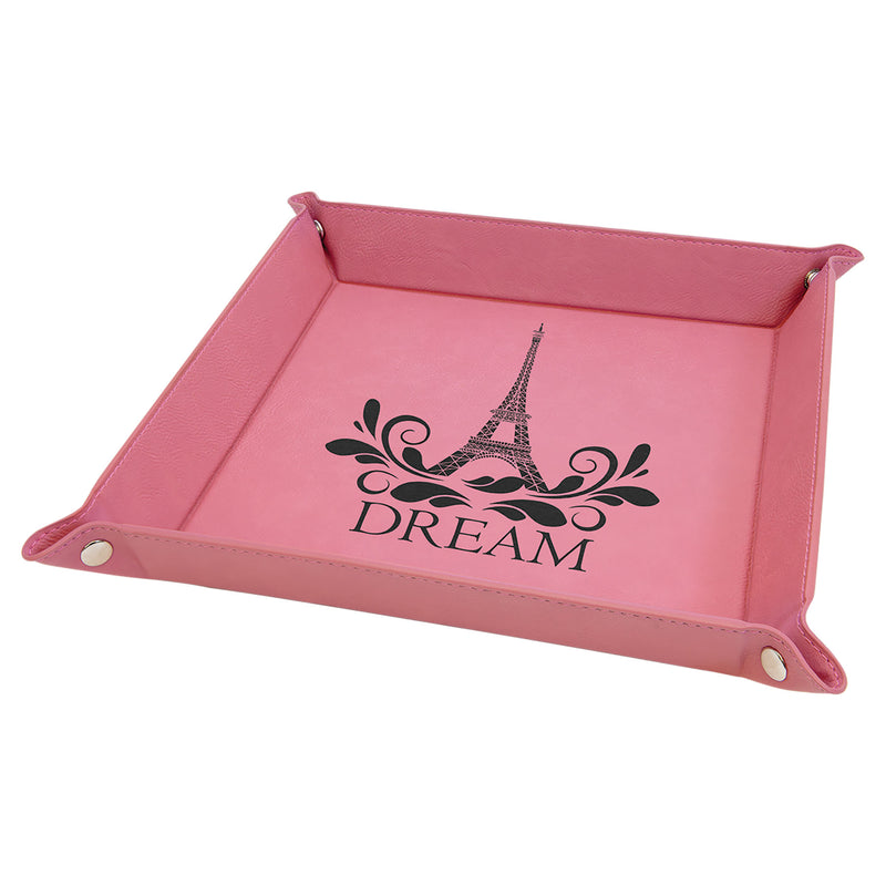 9" x 9" Leatherette Snap Up Tray