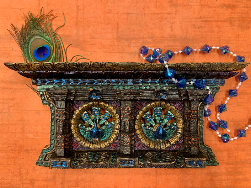 Nepal Wooden Peacock Window